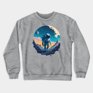 astronaut on the moon Crewneck Sweatshirt